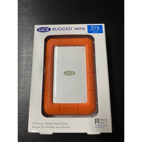 LaCie 5TB Rugged Mini Portable Hard Drive USB 3.0 (Sealed) - Picture 1 of 5